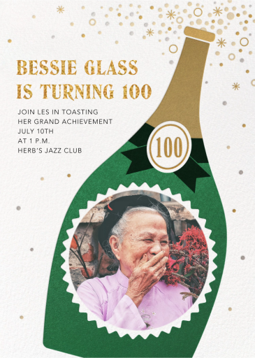 Bottle Model - 100th Birthday Invitation by Paperless Post