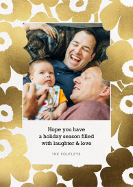 Gold Unikko Photo - Christmas Card by Marimekko