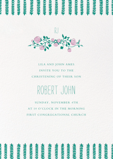 Barton Park (Tall) - Baptism & Christening Invitation by Paperless Post
