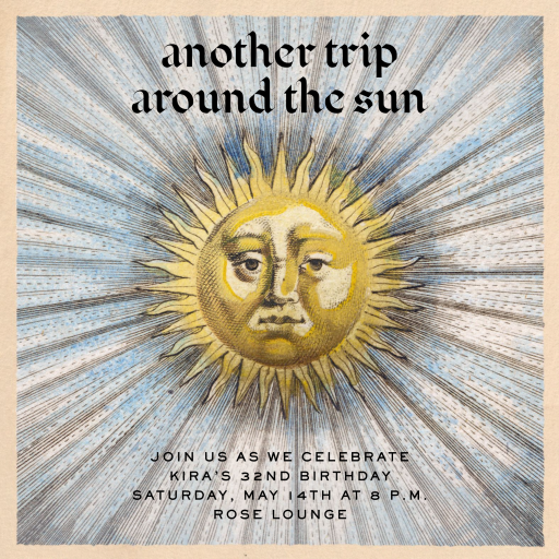 Anthropomorphic Sun - Birthday Invitation by John Derian