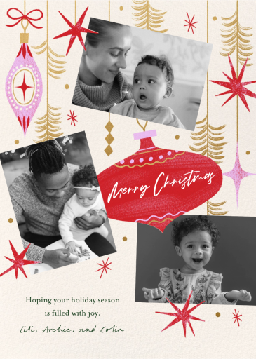 Photos and Ornaments - Holiday Card by Paperless Post