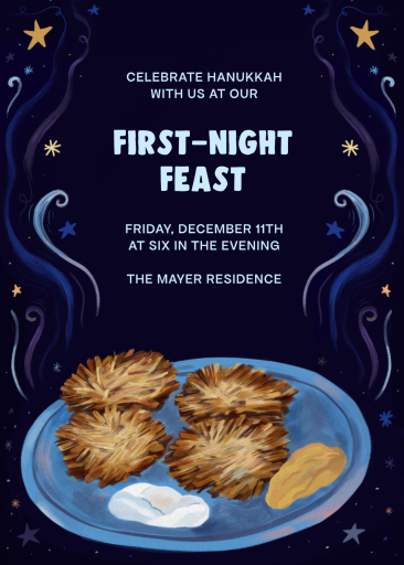 Latkes Hanukkah Party Invitation