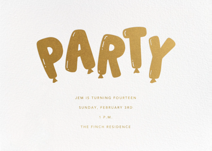 Party Balloon Letters - Birthday Invitation by Sugar Paper
