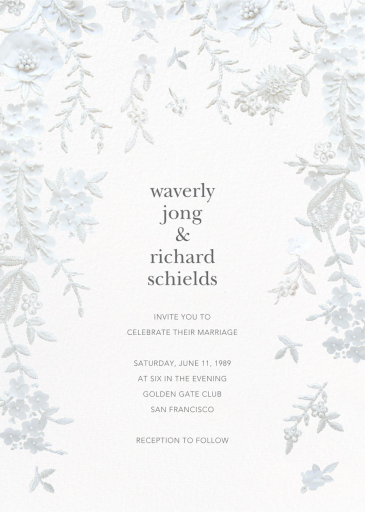 Fleurs d'Alençon - Wedding Invitation by Oscar de la Renta