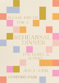 Colorful Pixels - Rehearsal Dinner Invitation by Gold Rush Paper
