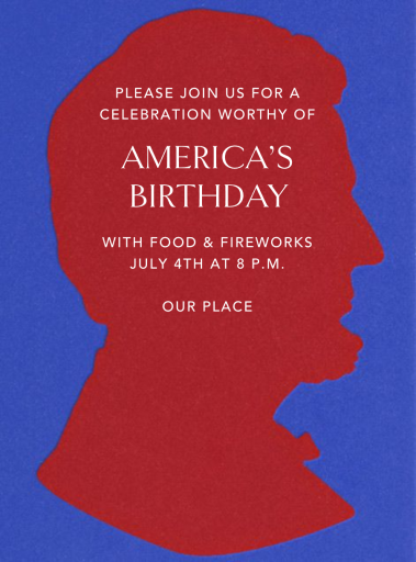 Lincoln Silhouette - 4th of July Invitation by Paperless Post