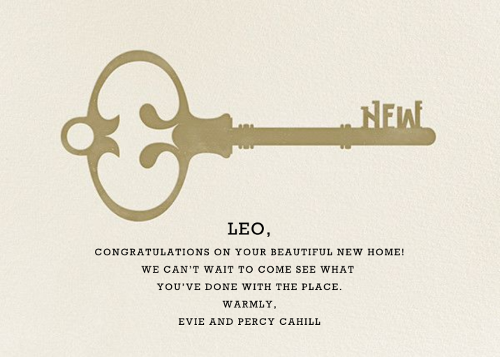 New House Key - Congratulations Card by Paperless Post