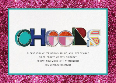 Alphabet Fuchsia - Birthday Invitation by Mary Katrantzou