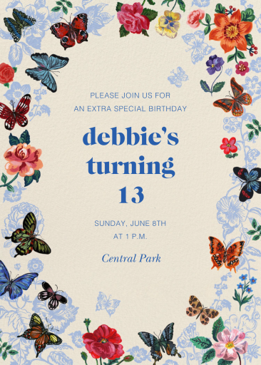 Nature Frame - Birthday Invitation by Nathalie Lété