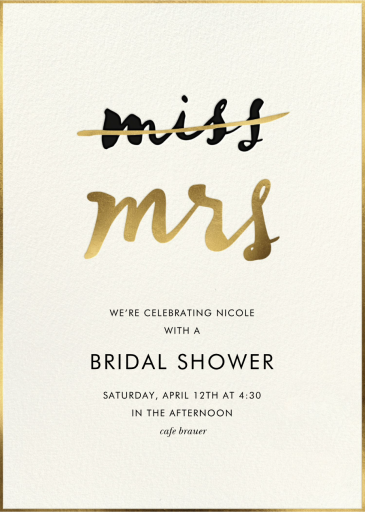 Miss Out - Bridal Shower Invitation by kate spade new york