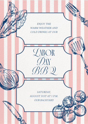 Ingredientes para barbacoa - Invitación para el Día del Trabajo por Paperless Post