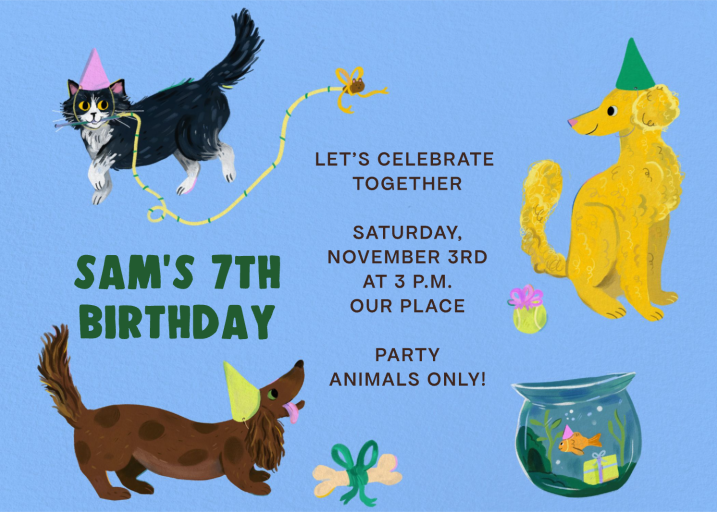 Party Animals Pets Invitation