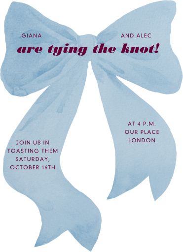 Painted Bow Cutout - Invitation by Paperless Post