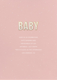 Gold Outline Block Lettering - Baby Shower Invitation by Sugar Paper