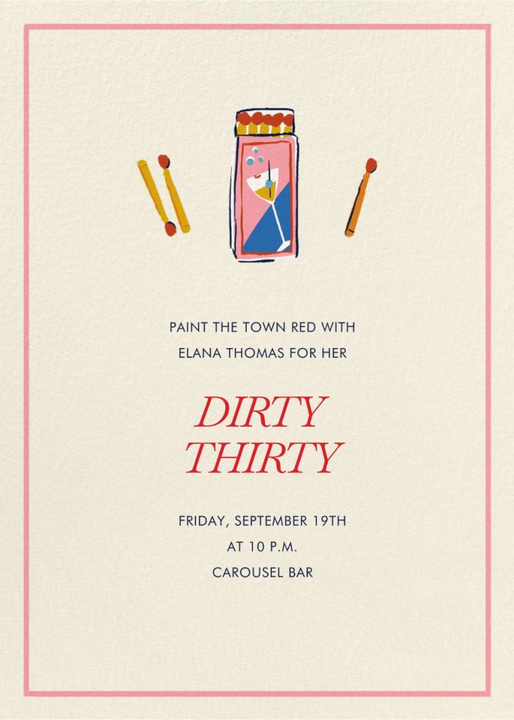 Perfect Matchbox Invitation