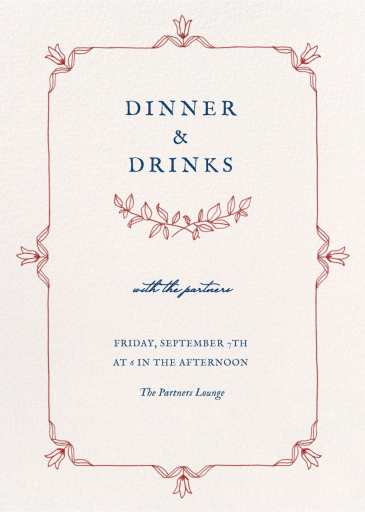 Tulip Frame - Business Dinner Invitation by Emilia Wickstead