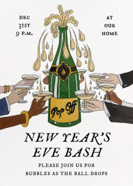 Champagne Toast New Year Invitation