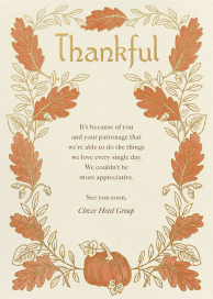 Gilded Fall - Thanksgiving Card by Paperless Post