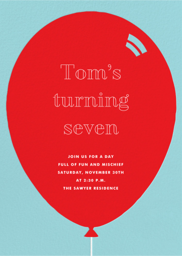 Red Balloon Celebration Invitation