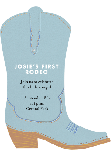 Western Boot - Birthday Invitation by Meri Meri - Back