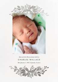 Floral Silhouette (Portrait Photo) - Birth Announcement by Rifle Paper Co.