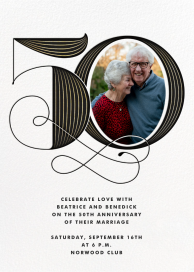 Pinstripe Numerals - 50th Anniversary Invitation by Paperless Post