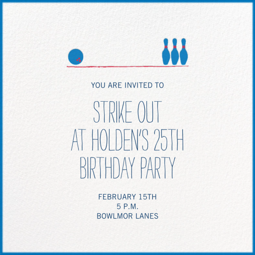 Hit the Lanes - Birthday Invitation by Mr. Boddington's Studio