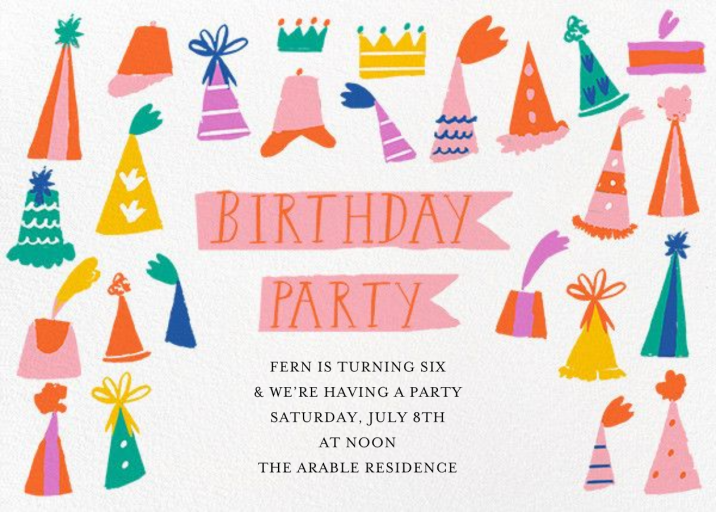 Hats on Parade - Birthday Invitation by Mr. Boddington's Studio