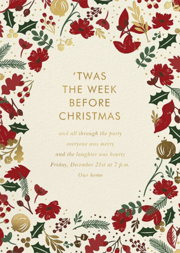 Vintage Christmas - Holiday Party Invitation by Rifle Paper Co. - Back