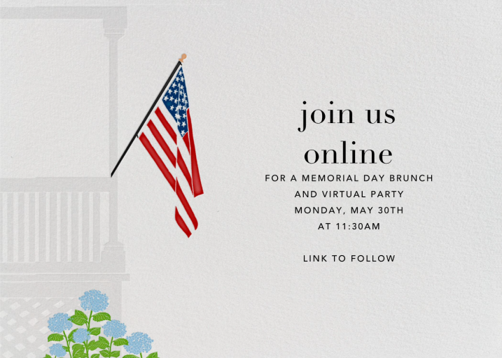 Porch Flag - Memorial Day Invitation by Paperless Post