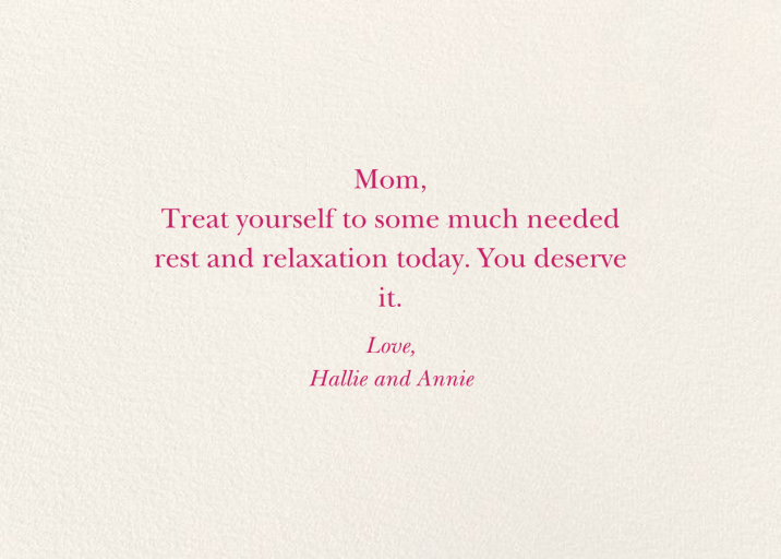 Dahlia Bouquet - Mother's Day Card by Felix Doolittle - Back