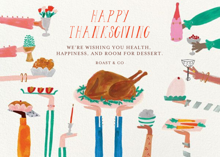 Hands Full - Greeting - Business Thanksgiving Card by Mr. Boddington's Studio