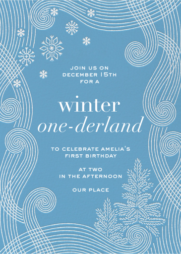 Swirl Snowflake Winter Invitation
