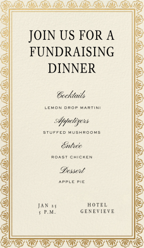 Golden Filigree - Fundraiser Invitation by Martha Stewart