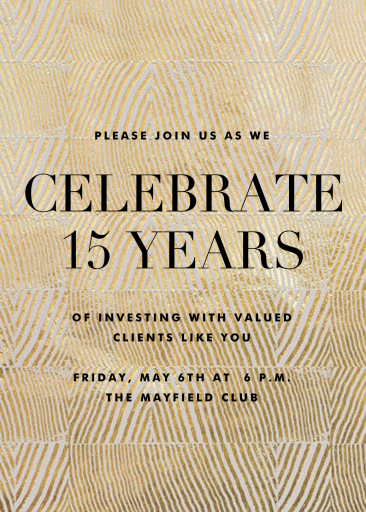 Objet - Business Anniversary Invitation by Kelly Wearstler