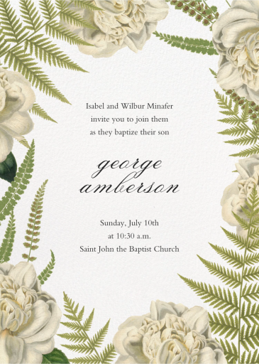 Fern Bouquet - Religious Invitation by John Derian