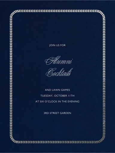 Leaf Inner Bevel Border - Alumni Event Invitation by Paperless Post