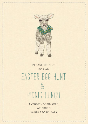 Lovely Lamb - Easter Invitation by Coral & Tusk