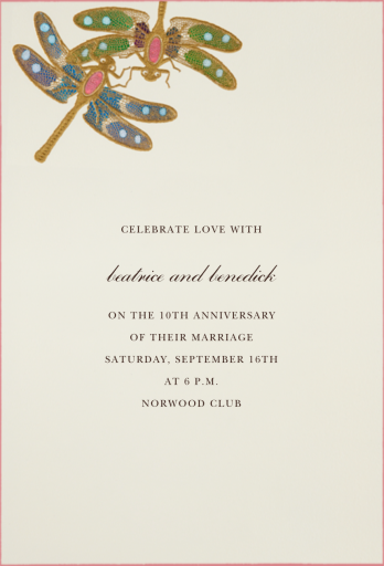 Dragonflies - Anniversary Invitation by Bernard Maisner