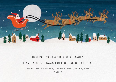 Santa by Moonlight - Christmas Card by Rifle Paper Co.