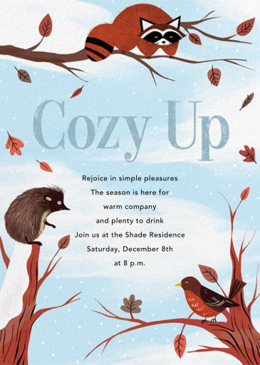 Cozy Critters - Holiday Party Invitation by Paperless Post