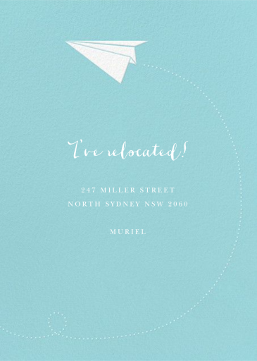 Paper Plane - Moving Announcement by Paperless Post