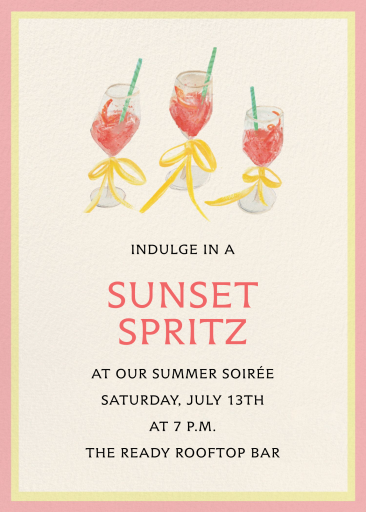 Ribbon Spritz - Cocktail Party Invitation by Mr. Boddington's Studio