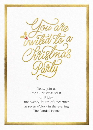 Spirited Script - Christmas - Invitation by Paperless Post