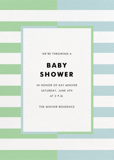 Colorblocked Stripes - Baby Shower Invitation by kate spade new york