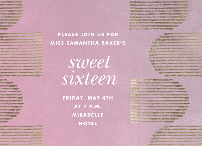 Inlay - Sweet 16 Invitation by Kelly Wearstler