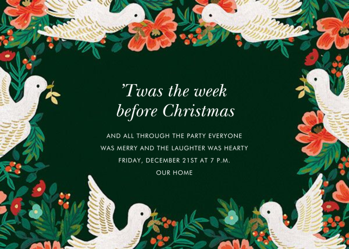 Peace Doves - Christmas Party Invitation by Rifle Paper Co.