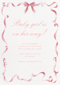Festive Ribbon - Baby Shower Invitation by Clementina Sketchbook