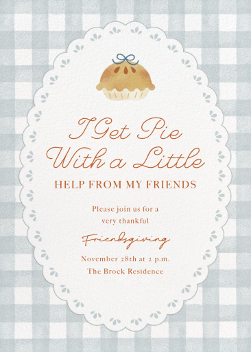 Gingham Pie Friendsgiving Invitation