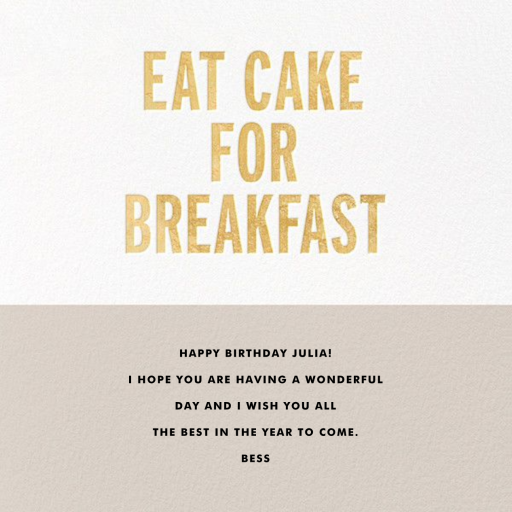 Eat Cake for Breakfast (Square) - Birthday Card by kate spade new york